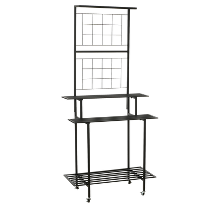 Greenrax Plantenstandaard - L90 x B44 x H190 cm - Metaal - Zwart