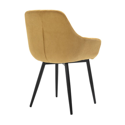 Set van 2 corduroy fauteuils, goud