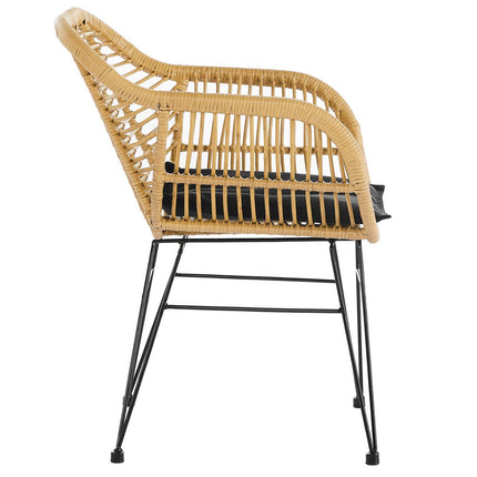 Set van 2 fauteuils in rotan look, naturel