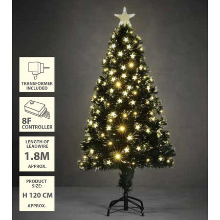 Mercury Kunstkerstboom met Fibre Optic Verlichting - H120 x Ø55 cm - Groen