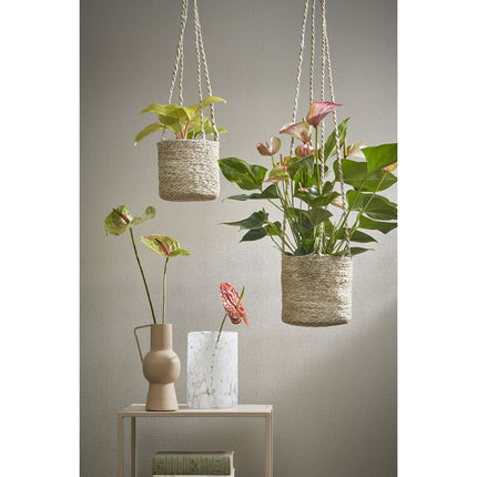 Atlantic Mand voor Planten - Set van 2 - H16 x Ø16 cm - Crème