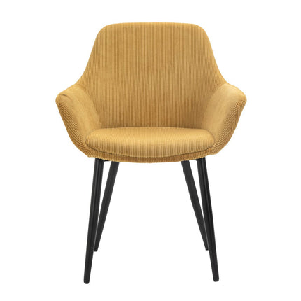 Set van 2 corduroy fauteuils, goud