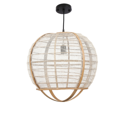 Pella Hanglamp - H44 x Ø45 cm - Linnen - Beige