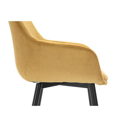 Set van 2 corduroy fauteuils, goud