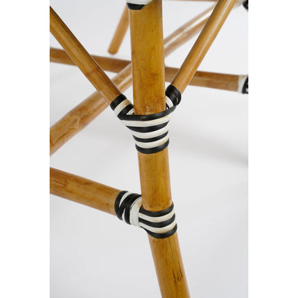 Mandox Bank voor Buiten - L98 x B60 x H93 cm - Rotan - Zwart, Wit