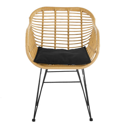 Set van 2 fauteuils in rotan look, naturel