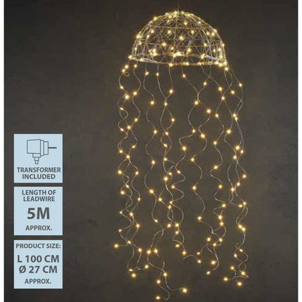 Kroonluchter Kwal met Warm Witte LED Verlichting - L100 x Ø27 cm - Zilver