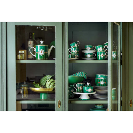 Mini Cake Tray of Love Birds Stripes Emerald-Green 24cm