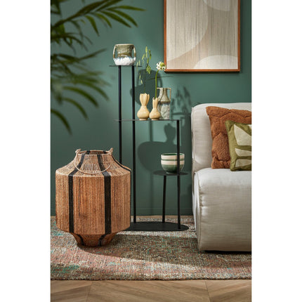 Liliano Lantaarn - H51 x Ø40 cm - Jute - Zwart