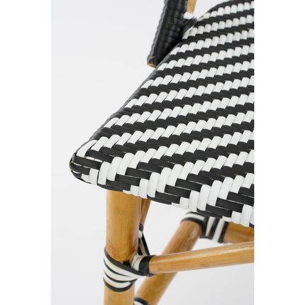 Mandox Bank voor Buiten - L98 x B60 x H93 cm - Rotan - Zwart, Wit