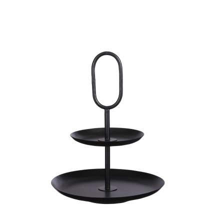 Rama Etagère 2-Laags - H36 x Ø28 cm - Metaal - Zwart