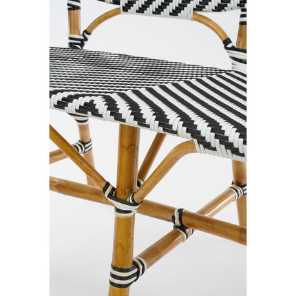 Mandox Bank voor Buiten - L98 x B60 x H93 cm - Rotan - Zwart, Wit