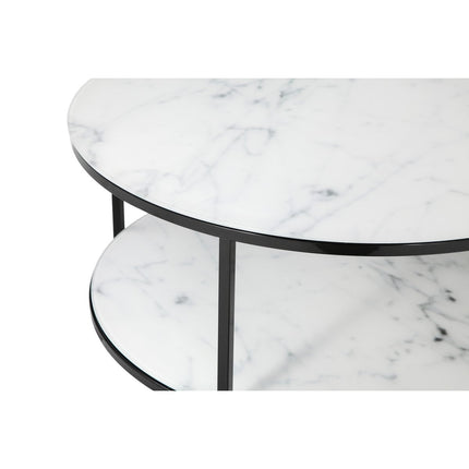 Salontafel met 2 planken Ø 80 cm