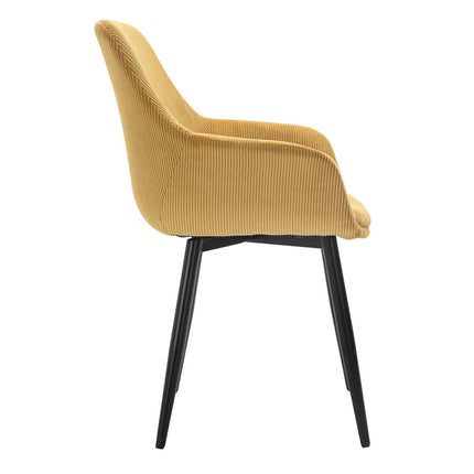 Set van 2 corduroy fauteuils, goud