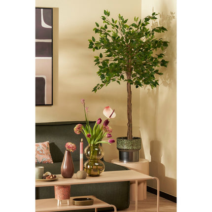 Ficus Kunstplant in Bloempot - H150 x Ø50 cm - Groen