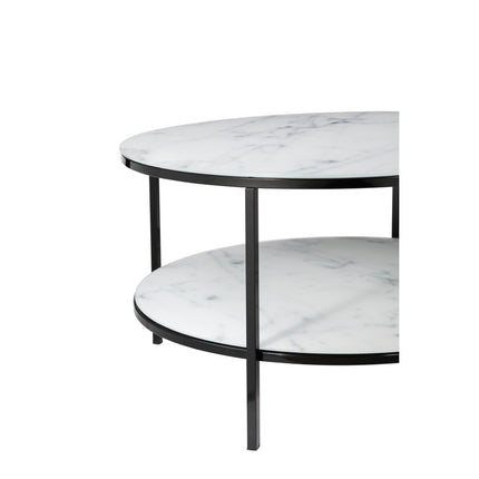 Salontafel met 2 planken Ø 80 cm