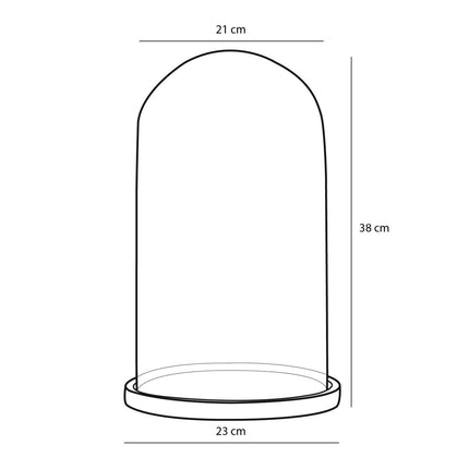 Hella Glazen Stolp - H38 x Ø23 cm - Transparant, Zwart