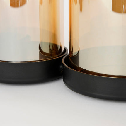 Kratos Kaarshouder - L36 x B12 x H18 cm - Metaal, Glas - Goud