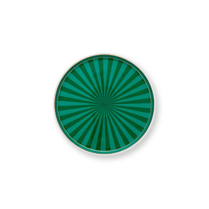 Mini Cake Tray of Love Birds Stripes Emerald-Green 24cm