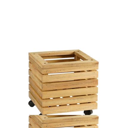 Glenwood Plantenbak Vierkant op Wielen voor Buiten - L35 x B35 x H35 cm - Acaciahout - Bruin