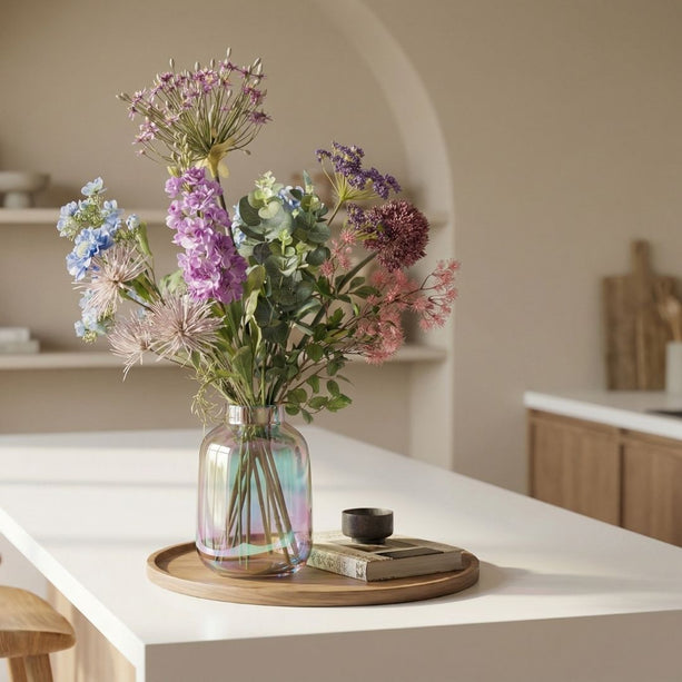 Kunstbloemenboeket - Purple Bloom Deluxe - Real Touch - 10 stelen - ↑ 90 cm