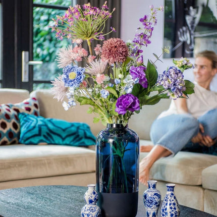 Kunstbloemenboeket - Purple Bloom Deluxe - Real Touch - 10 stelen - ↑ 90 cm