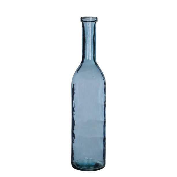 Rioja Fles Vaas - H75 x Ø18 cm - Gerecycled Glas - Lichtblauw