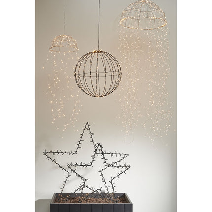 Kerstverlichting Bal met Warm Witte LED Lampjes - Ø40 cm - Zwart