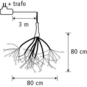 Kerstverlichting Paardenbloem met 160 Warm Witte LED Lampjes - Ø80 cm - Zilver