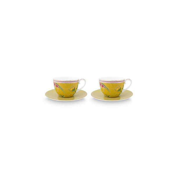 Set/2 Cups & Saucers La Majorelle Yellow 280ml