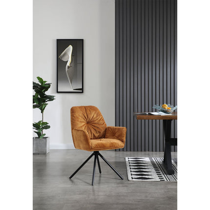 Fauteuil met 360° draaifunctie, goud