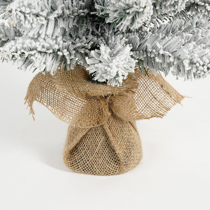 Gerlos Smalle Kunstkerstboom in Pot met Warm Witte LED Verlichting - H120 x Ø51 cm - Groen Frosted