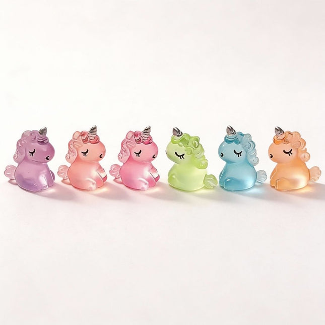 Glow in the dark - Unicorns - Multi - ↑ 2,5 cm - 6 stuks