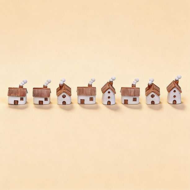 Schoorsteenpad - Decoratief miniatuurdorp - 8 stuks - ↑ 1-3 cm