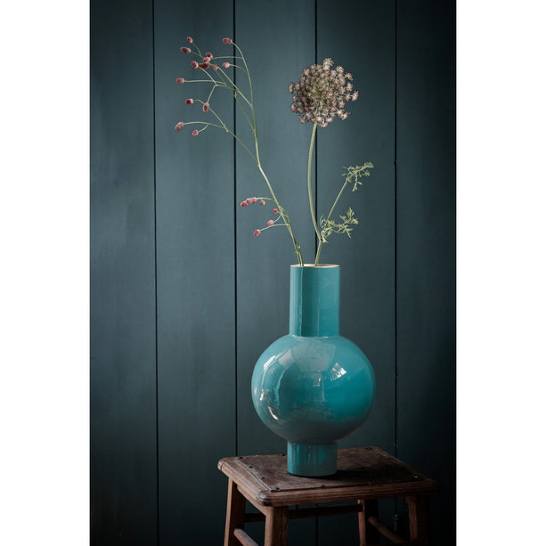 Vase Metal Medium Dark Green 24x40cm