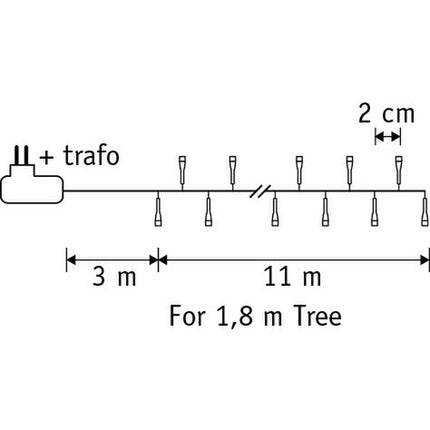 Snake Kerstboomverlichting met 550 LED Lampjes - L1100 cm - Multikleur