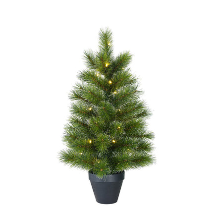 Glendon Kunstkerstboom in Pot met 30 LED lampjes - H90 x Ø51cm - Groen