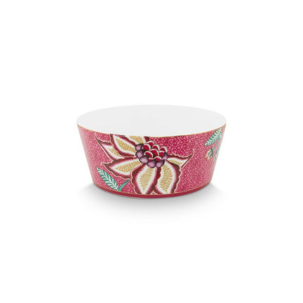 Giftset Bowls 15cm & Chopsticks Oriental Flower Festival Dark Pink