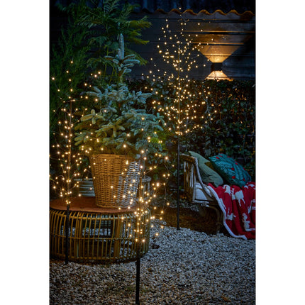Boom met Warm Witte LED Verlichting - H200 x Ø18 cm - Zwart