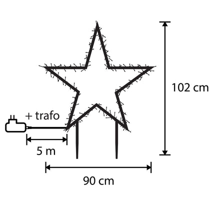 Luca Smart Lighting Tuinsteker met 120 LED Lampjes – H102 x Ø90 cm – RGB