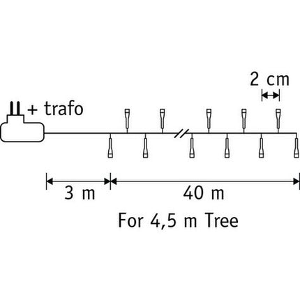 Snake Light Kerstboomverlichting met 2000 LED Lampjes - L4000 cm - Klassiek Wit