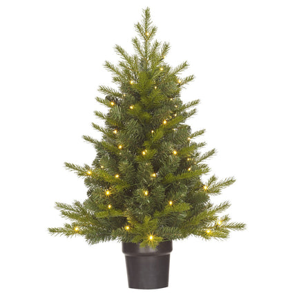 Flachau Kunstkerstboom met Warm Witte LED Verlichting - H90 x Ø66 cm - Groen