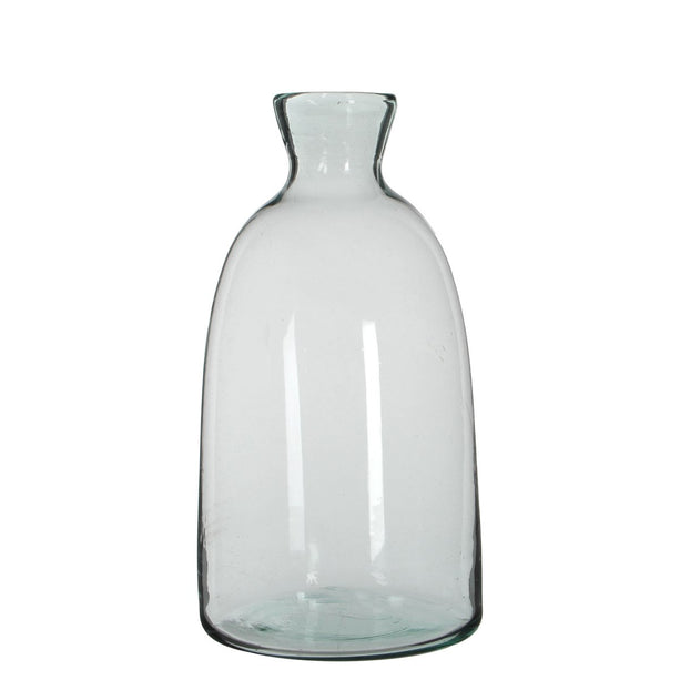 Florine Fles Vaas - H44 x Ø22 cm - Gerecycled Glas - Transparant