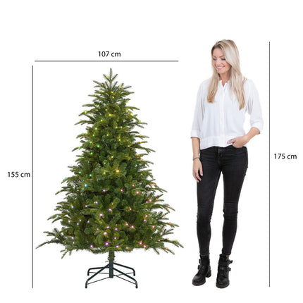 Kunstkerstboom - Smart lighting Nestow - Met verlichting - H155 x Ø107 cm - Groen