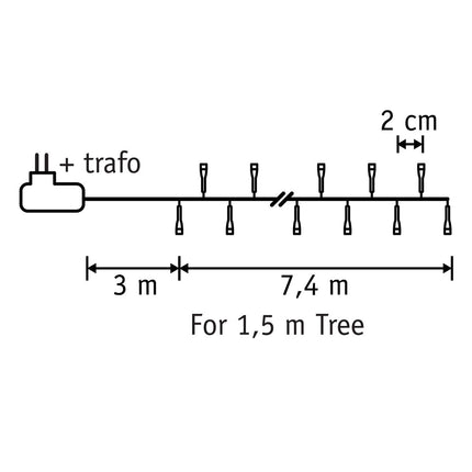 Snake Kerstboomverlichting met 370 LED Lampjes - L740 cm - Multikleur