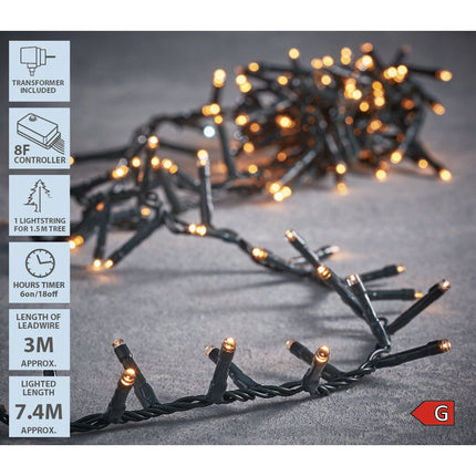 Snake Kerstboomverlichting met 370 LED Lampjes - L740 cm - Warm Wit