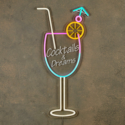 Neonverlichting Cocktail - L28 x B60 cm - Multikleur
