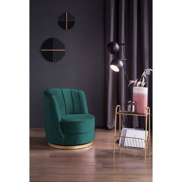 Fluwelen draaifauteuil groen