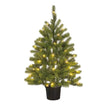 Kunstkerstboom in Pot met LED Verlichting - Nigata - H90 x Ø55 cm - Groen