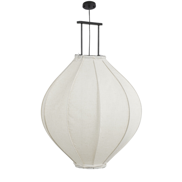 Pego Hanglamp - H94 x Ø70 cm - Linnen - Off White